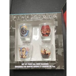 Pink Floyd Shot Glass Set of 4 1oz Album Art Division Bell Pulse Aquarius NEW